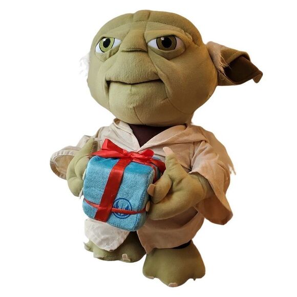 Star Wars Yoda Plush Large 20 Inch Standing With Present